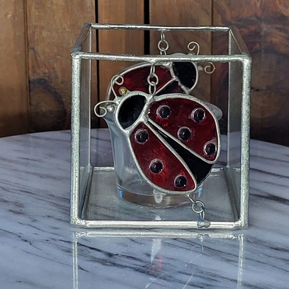Stained Glass Ladybug Candle Holder - Picture 2 of 15